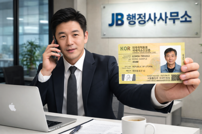 f4비자 거소증 발급 재외동포 외국인등록 서류 대행