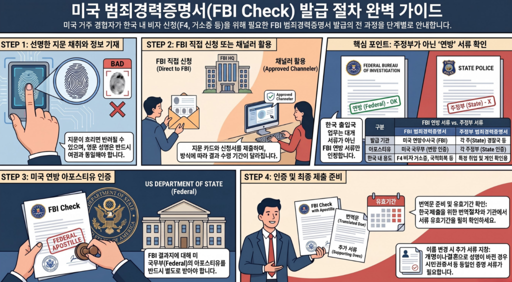 미국 범죄경력증명서 발급 방법｜FBI CHECK, 연방 아포스티유 준비 완벽정리 1